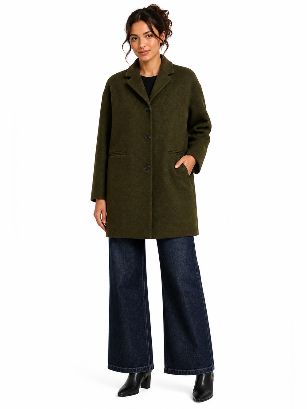Everlane Cocoon Wool Blend Coat Olive Green Quite Luxury‎ Heritage Preppy NWOT